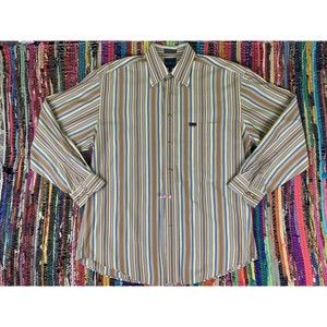 Faconnable Mens Shirt Size L Long Sleeve Button Down Striped 100% cotton France